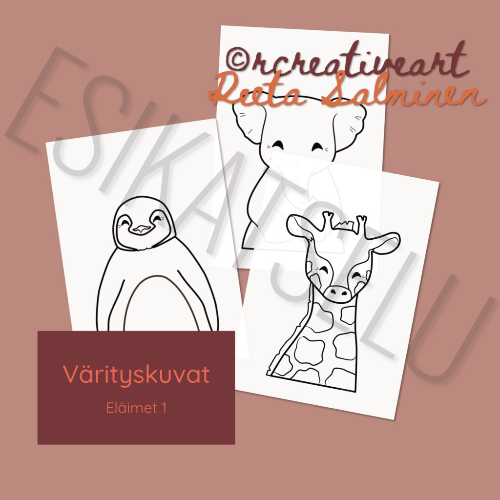 Tulostettavat värityskuvat - eläimet 1